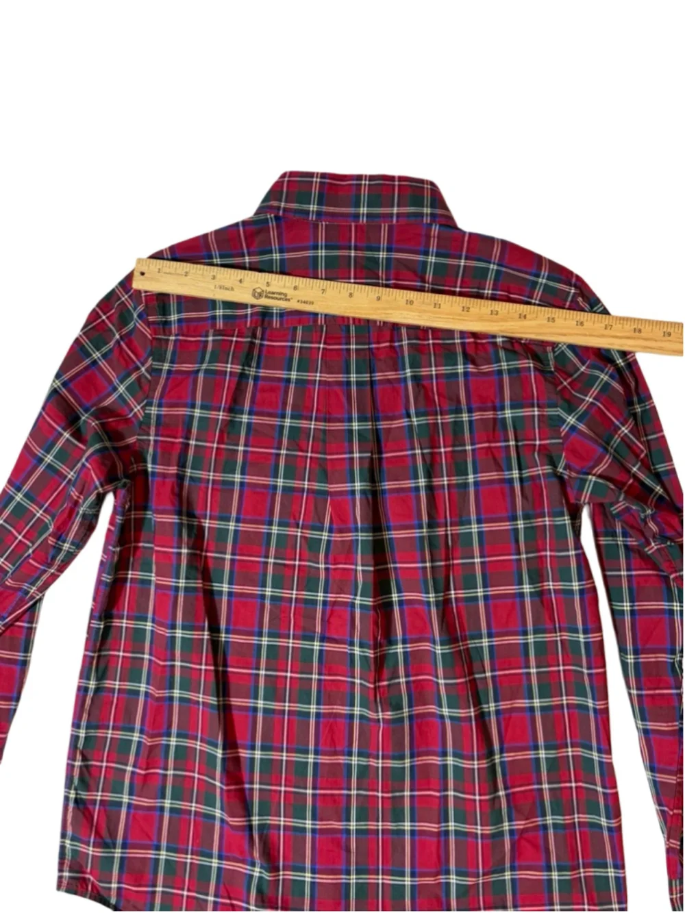 Ralph Lauren Kids Large 14-16 Red Tartan Plaid Button Down Shirt Preppy